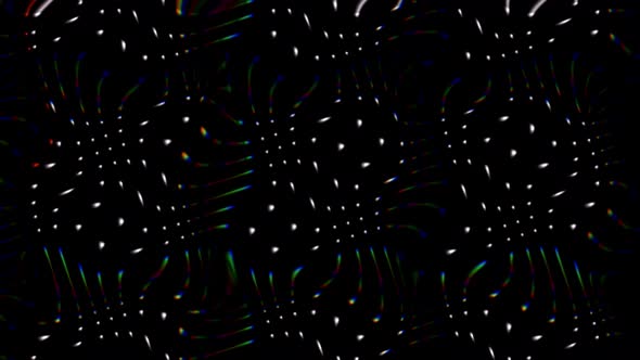 abstract video that shines, bright light that arranges subtle colorful movements with dots