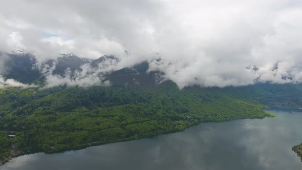 Aerial View on Bohinjsko Jezero in Slovenia