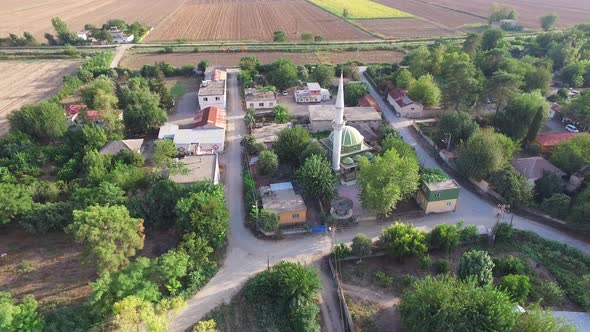 Mosque in the Middle of a Small Muslim Village