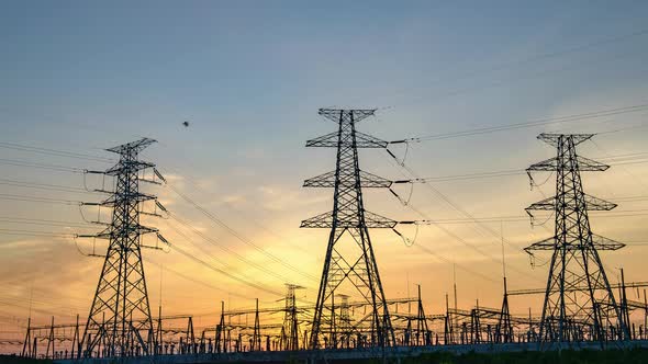 Pylons and substations