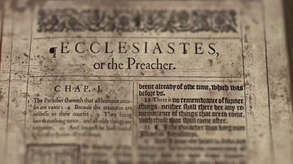 Ecclesiastes Or The Preacher, Slider Shot, Old Paper Bible, King James Bible