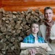 Father and son holding logs - VideoHive Item for Sale