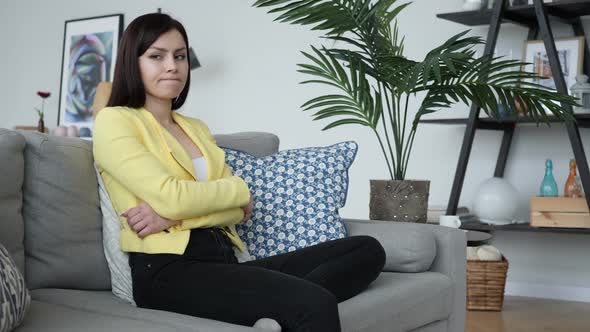 Tense Woman Thinking in Frustration About Problem