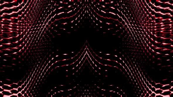 waves of bright red glowing stripes on a black background