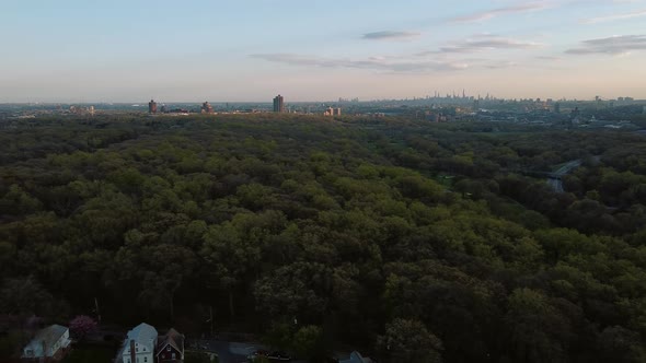 Panoramic Aerial Views Neighborhood Houses Suburbs Yonkersoverlooking New York