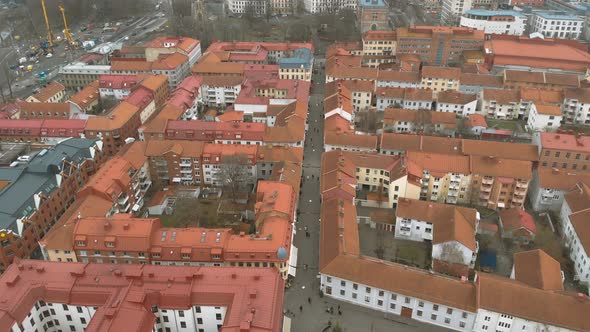 Aerial View of Haga One of the Oldest Parts of Gothenburg Historic Atmosphere