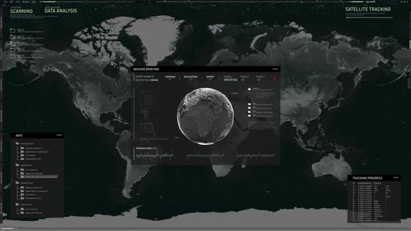 Searching Global World Map For Targets Location Using High-Tech Scanning System alt