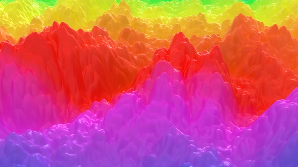 Rainbow Mountain Wave Futuristic Motion Graphic Digital Art Minimalistic Intro