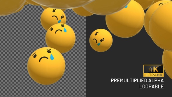 3D Crying Emojis Transition