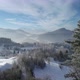 Aerial view of mountain winter ski resort and amazing winter alpine scenery - VideoHive Item for Sale