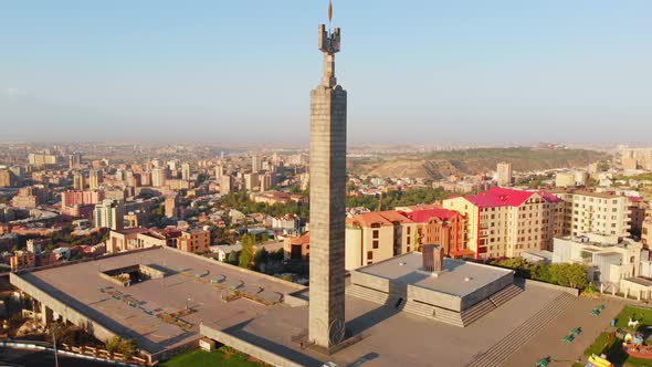 Revealing Yerevan Panorama From Top Of Cascade Complex