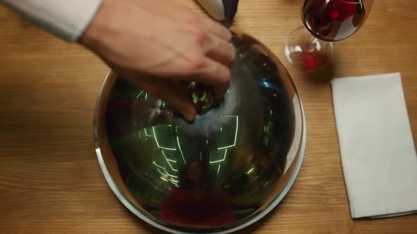 Fine Restaurant Dish Lid Cloche on Table