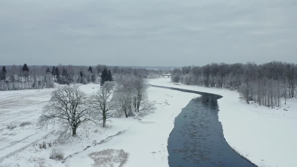 Flight Above River