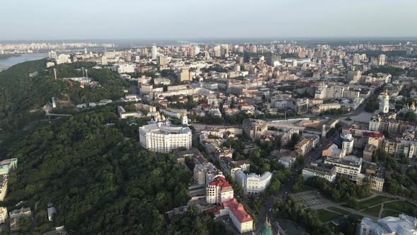 Kyiv, Ukraine. Aerial View. Slow Motion