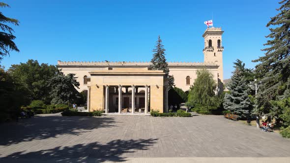 Aerial view of Joseph Stalin Museum in city Gori. Stalin's Homeland