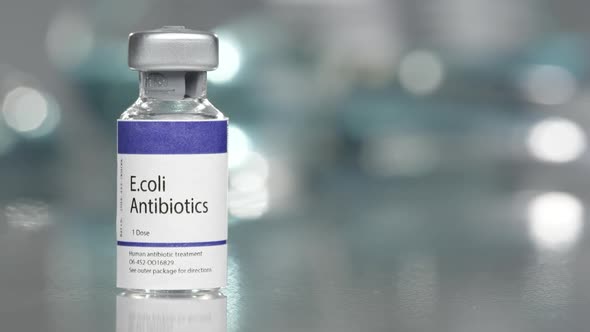 E.coli antibiotics vial in medial lab