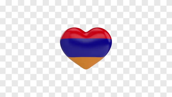 Armenia Flag on a Rotating 3D Heart