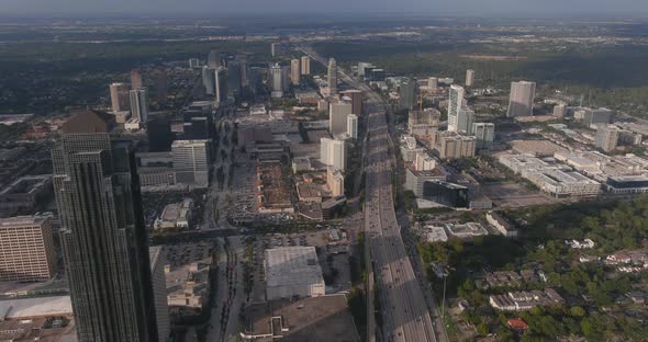 Drone view of the Galleria mall area in Houston, Texas. This video was filmed in 4k for best image q