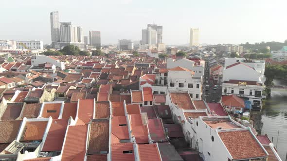 Aerial View of Malacca From Drone Malaysia