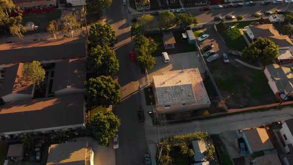 San Diego Southcrest Neighborhood Aerial at Sunset