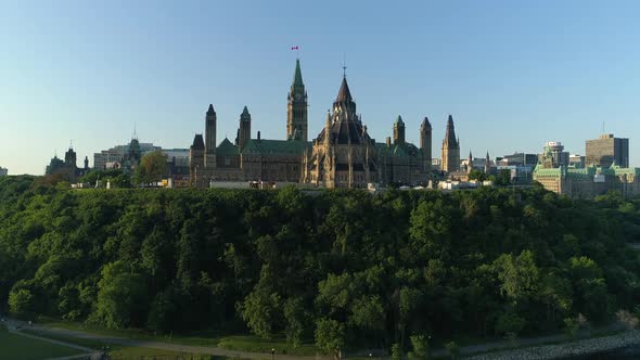 Aerial of the Parliament of Canada, in Ottawa