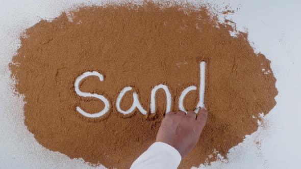 Hand Writes On Curry  Sand