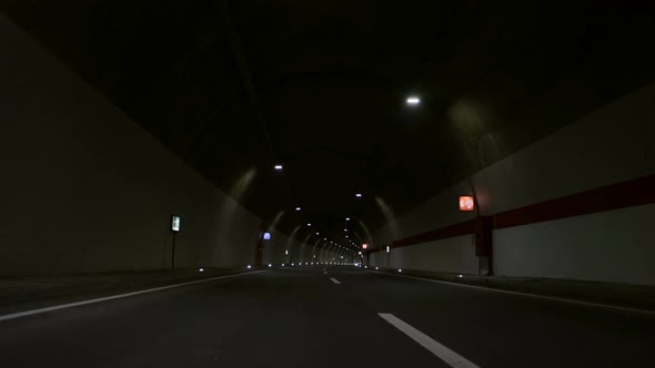 Highway Driving In Tunnel