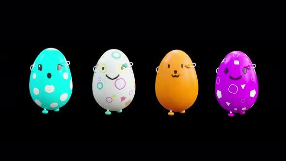 27 Easter Day Eggs Dancing 4K