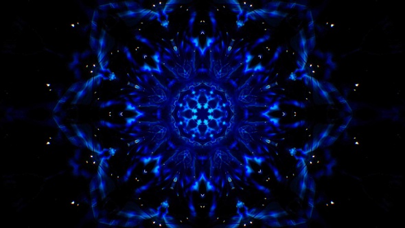 Symmetrical Glittering Blue Energy Loop 4K 01