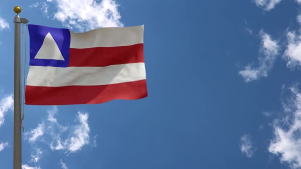 Bahia Flag (Brazil) On Flagpole