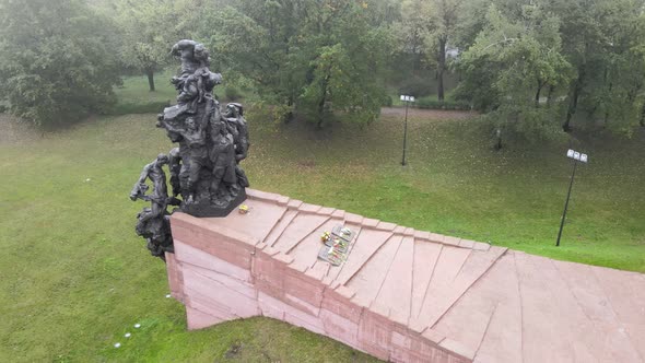 Kyiv, Ukraine Aerial View in Autumn : Babi Yar - the Place of the Murder of Jews During the Second