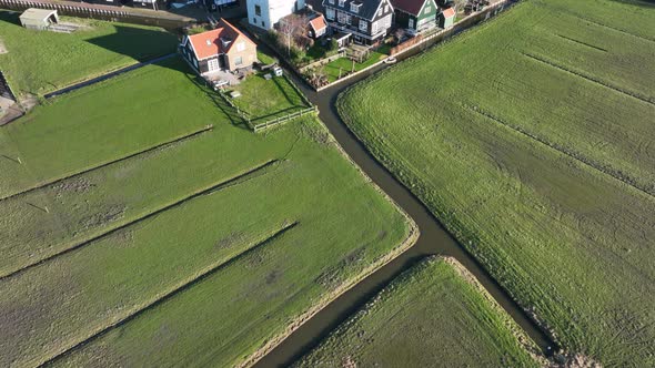 Typical Dutch Touristic Attraction Old Historic Picturesque Fishing Village on the Penisula of