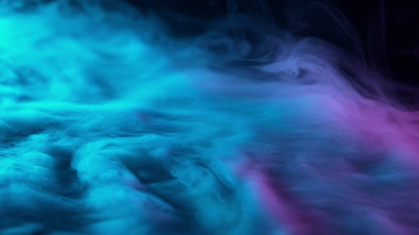 Slow Motion Shot of Modern Neon Smoke Abstract Background