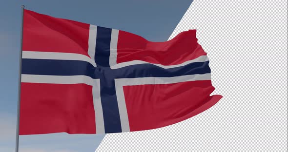 flag Svalbard and Jan Mayen patriotism national freedom, seamless loop, alpha channel