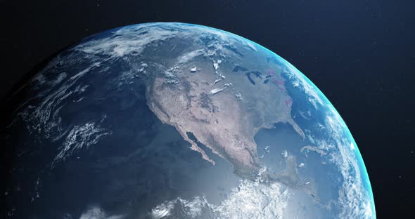 Animation of the planet earth spinning around and countries turning red through circles