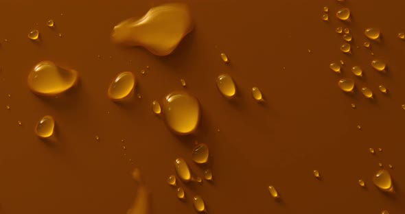 Abstract water drops on orange bronze background, macro, Bubbles close up,