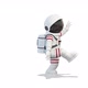 Character Cosmonaut Dancing A Cosmic Dance on White Background - VideoHive Item for Sale