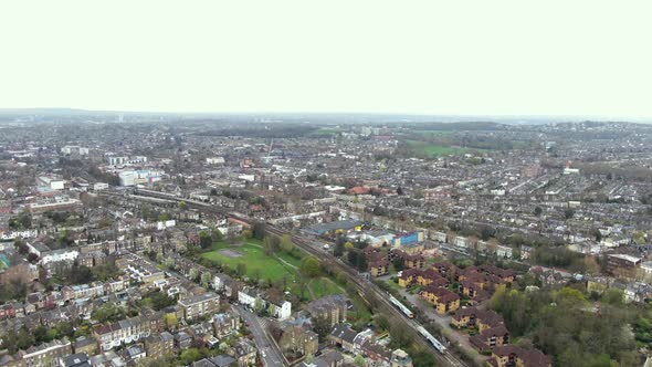 Aerial view of the residential houses in London