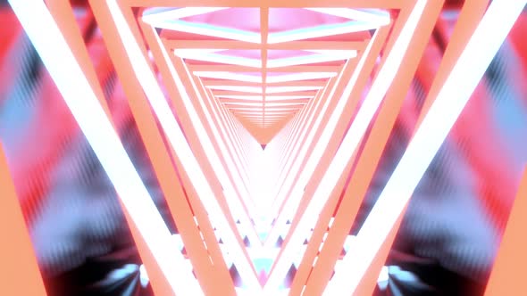 Triangles of Neon Lights in Seamless Looping Move