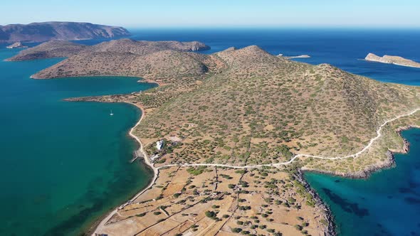 Panorama of Spinalonga Island - Island of Lepers, Crete, Greece