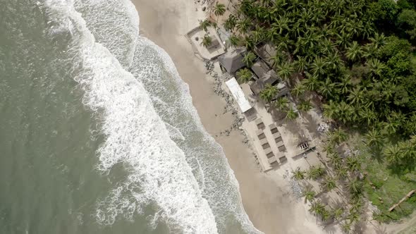 Aerial shot of calm beach, Africa