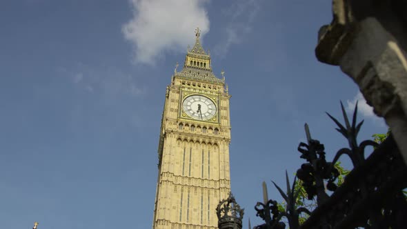 Low angle of the Big Ben Tower