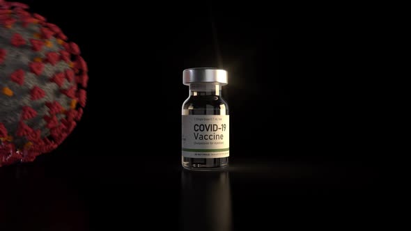 Covid Virus Delta Lambda Variant Crushing Vaccine Vial / Corona Virus crushing Vaccine Ampule - 4K