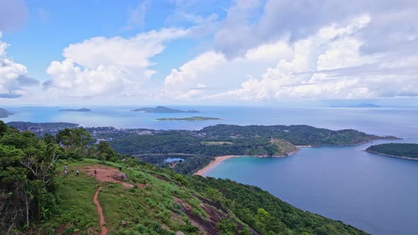 Aerial view of Phahindum viewpoint. amazing mountain nature view in phuket thailand