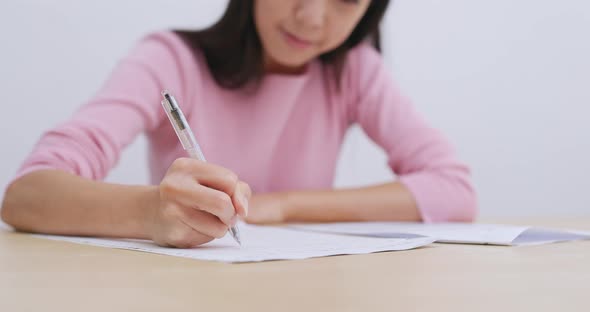 Student doing revision at home