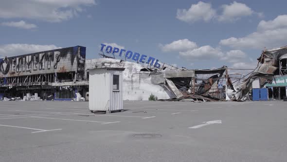 War in Ukraine Destroyed Shopping Center in Bucha