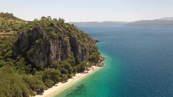 Mediterranean coastline in Turkey.