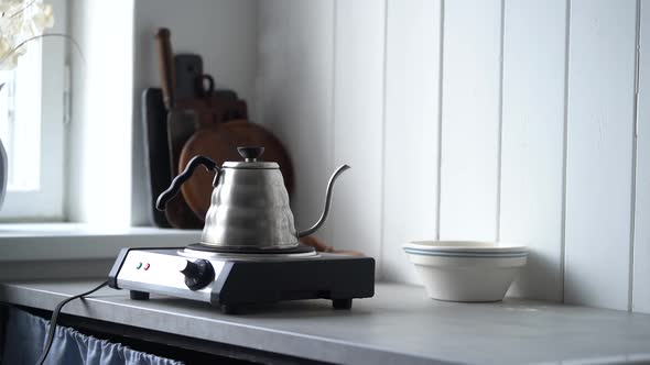 Coffee kettle on stove