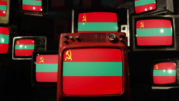 Flag of Transnistria and Retro TVs.