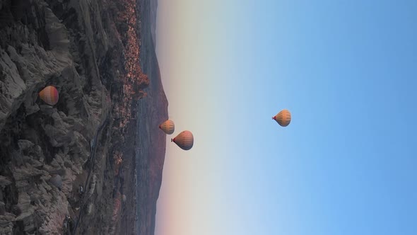 Vertical Video  Balloons in Cappadocia Turkey